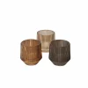 Windlicht Tiago H10cm - glas - beige/bruin- Herfstdecoratie|Kaars & Houder