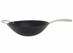 Cosy & Trendy Wokpan Fusion Pro Ø36cm - koolstofstaal - zwart & zilver- Wokpannen