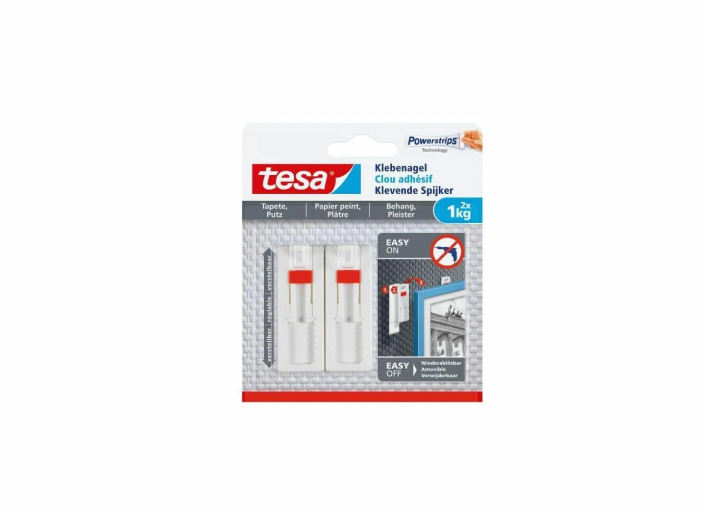 tesa Zelfklevende spijker 1kg, 2 stuks- Bevestigingssystemen