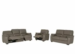 Zetels|Zetel Barbiero 3+2+1-zit - leder - elephant taupe met relax