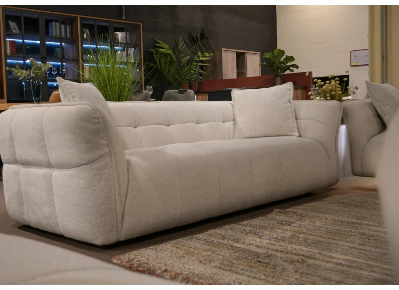 3-Zits Zetels|Zetels|Zetel Bowie 3-zit - stof - grijs & wit