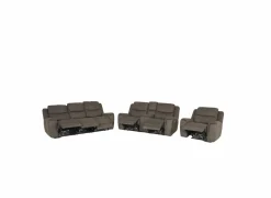 Zetel Cluny 3+2+1-zit - stof - bruingrijs met relax- Zetels