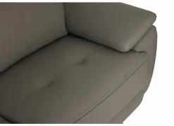 Zetel Curry  2,5+2+1-zit - leder - asgrijs met relax- Zetels