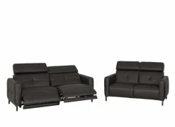 Zetel Dervaux 3+2-zit - stof - antraciet met relax- Zetels