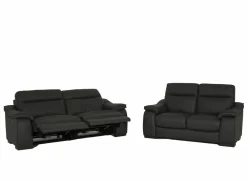 Zetel Final 2,5+2-zit - leder - shalegrey met relax- Zetels