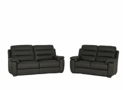 Zetel Folk 2,5+2-zit - leder - antraciet met relax- Zetels