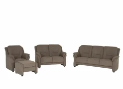 Zetel Marente 3+2+1-zit - stof - bruin met poef- Zetels