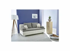 Zetelbed Lincoln 2 persoons - 203x102cm -  stof & lederlook - beige & grijs- Zetelbedden|Slaapbanken