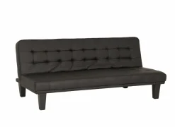 Zetelbed Molina 1 persoon - 180x90cm - lederlook - zwart- Zetelbedden|Slaapbanken