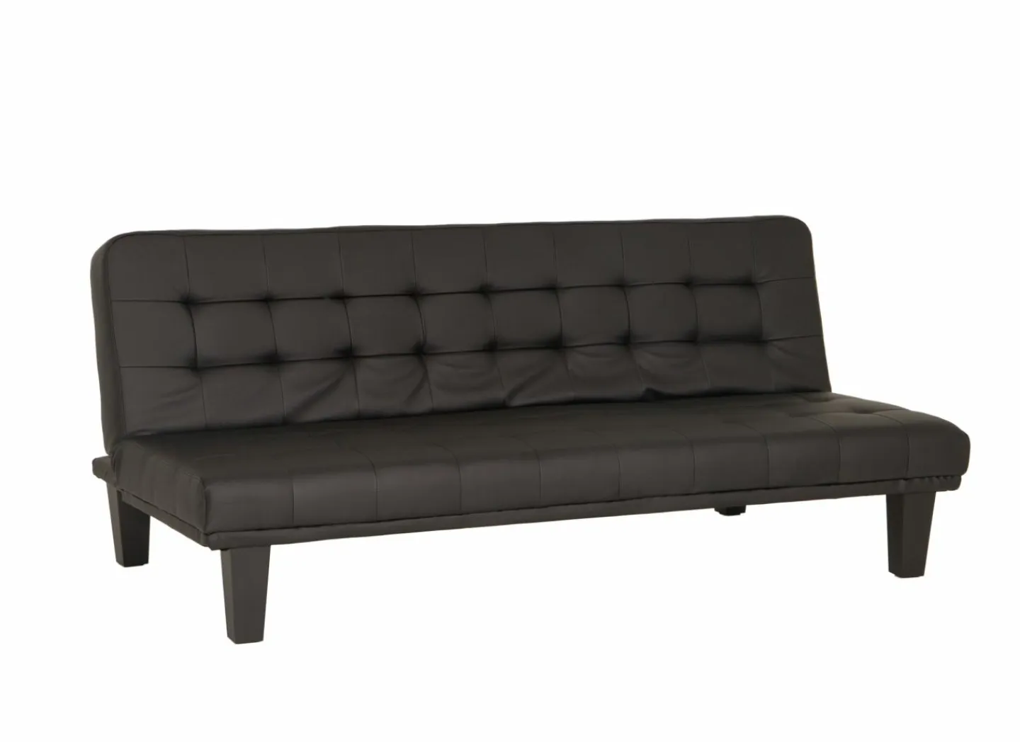 Zetelbed Molina 1 persoon - 180x90cm - lederlook - zwart- Zetelbedden|Slaapbanken