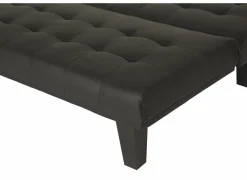 Zetelbed Molina 1 persoon - 180x90cm - lederlook - zwart- Zetelbedden|Slaapbanken