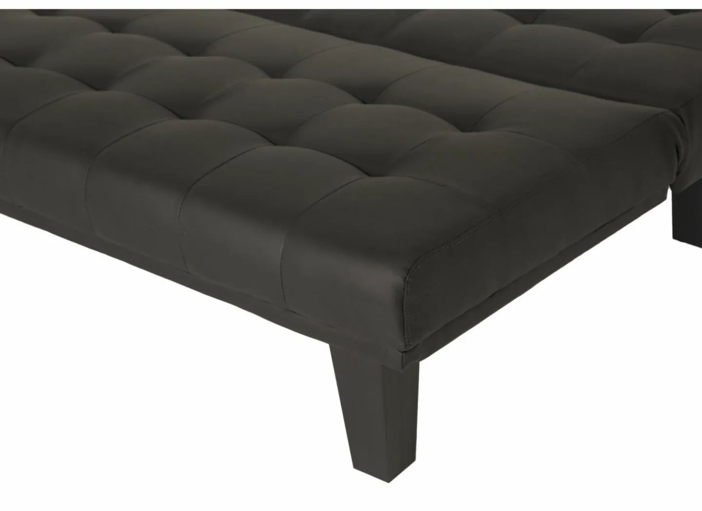 Zetelbed Molina 1 persoon - 180x90cm - lederlook - zwart- Zetelbedden|Slaapbanken