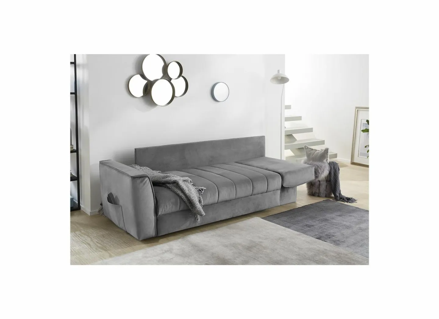 Zetelbed Rick 2-zit - stof - lichtgrijs- Zetelbedden|Slaapbanken