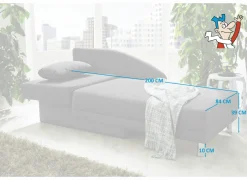 Slaapbanken|Fauteuils|Zetelbed Roy Recamière 149x90cm - stof - grijs