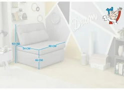 Zetelbed Tunis 1 persoons - 85x82cm - stof - grijs- Zetelbedden|Slaapbanken