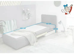 Zetelbed Tunis 1 persoons - 85x82cm - stof - donkergrijs- Zetelbedden|Slaapbanken