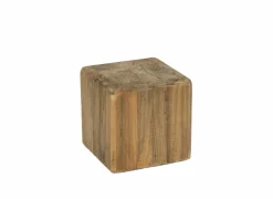 Zuil Qubit 20x20x20cm - gerecycleerd den massief - naturel- Decoratieve Accessoires|Zuilen