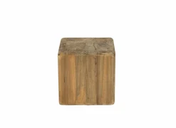 Zuil Qubit 20x20x20cm - gerecycleerd den massief - naturel- Decoratieve Accessoires|Zuilen