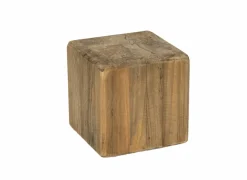 Decoratieve Accessoires|Zuilen|Zuil Qubit 15x15x15cm - gerecycleerd den massief - naturel