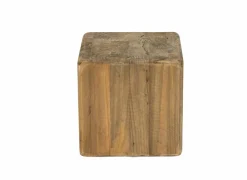 Decoratieve Accessoires|Zuilen|Zuil Qubit 15x15x15cm - gerecycleerd den massief - naturel